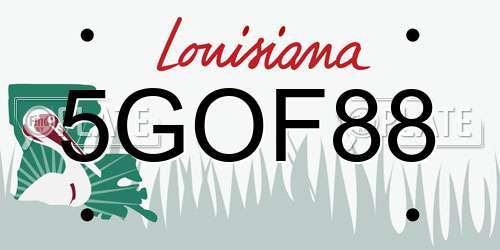 5GOF88 Louisiana License Plate