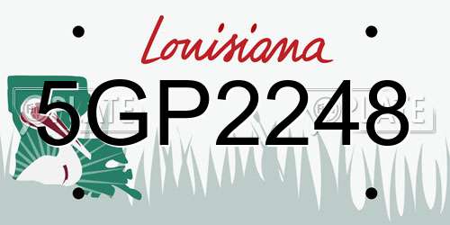5GP2248 Louisiana License Plate