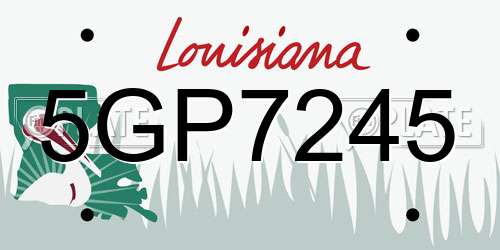 5GP7245 Louisiana License Plate