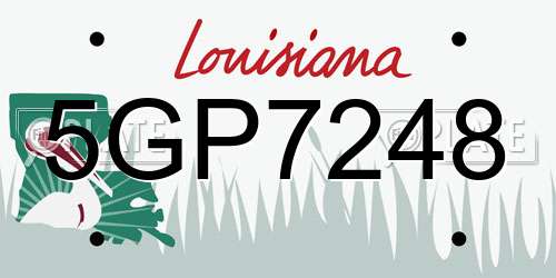 5GP7248 Louisiana License Plate