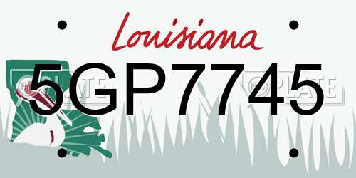 5GP7745 Louisiana License Plate