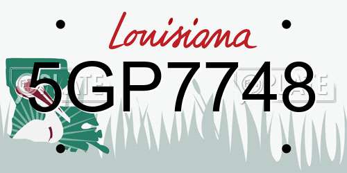 5GP7748 Louisiana License Plate