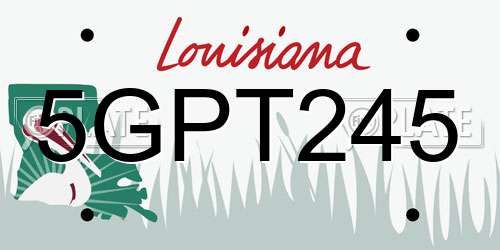 5GPT245 Louisiana License Plate