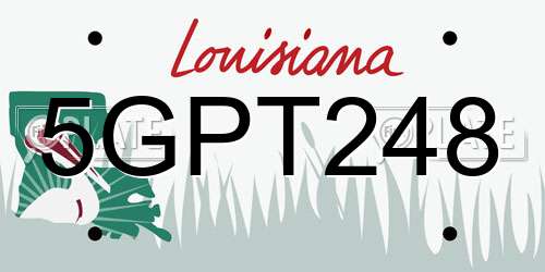 5GPT248 Louisiana License Plate