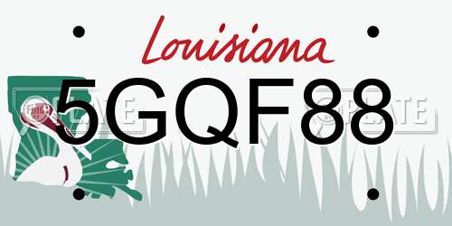 5GQF88 Louisiana License Plate