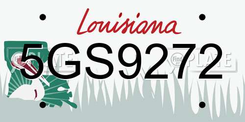 5GS9272 Louisiana License Plate
