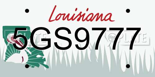 5GS9777 Louisiana License Plate