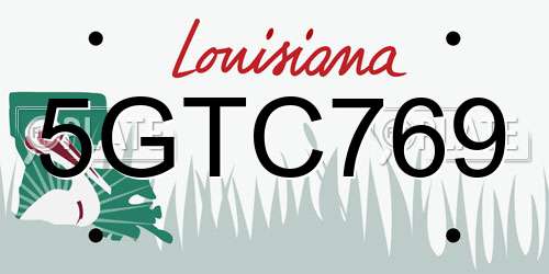 5GTC769 Louisiana License Plate