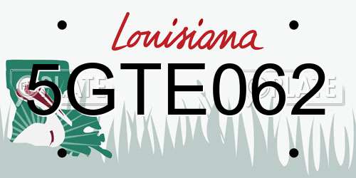 5GTE062 Louisiana License Plate