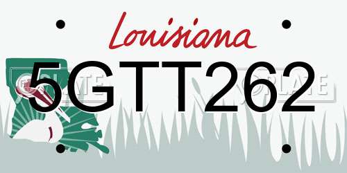 5GTT262 Louisiana License Plate
