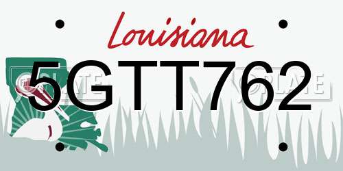 5GTT762 Louisiana License Plate