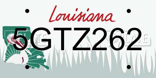 5GTZ262 Louisiana License Plate