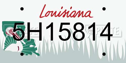 5H15814 Louisiana License Plate