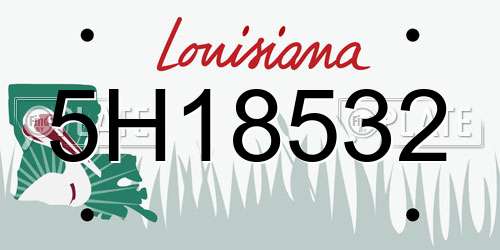 5H18532 Louisiana License Plate