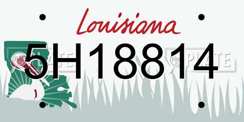 5H18814 Louisiana License Plate