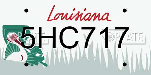5HC717 Louisiana License Plate