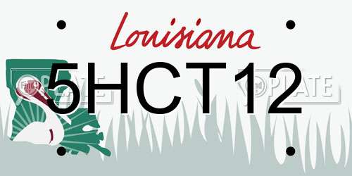 5HCT12 Louisiana License Plate