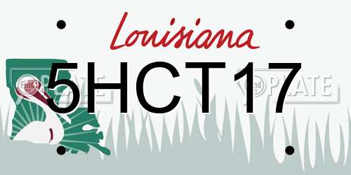 5HCT17 Louisiana License Plate