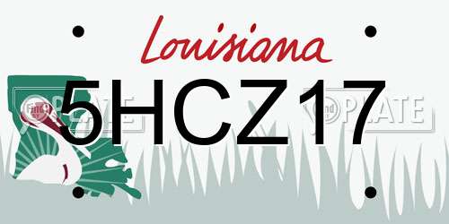 5HCZ17 Louisiana License Plate