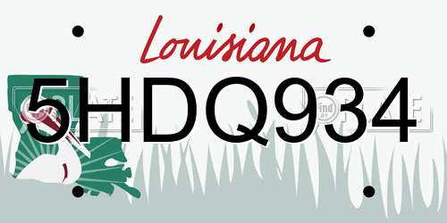 5HDQ934 Louisiana License Plate