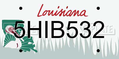 5HIB532 Louisiana License Plate