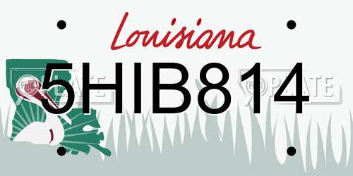 5HIB814 Louisiana License Plate
