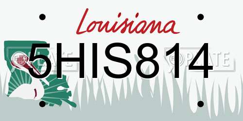 5HIS814 Louisiana License Plate