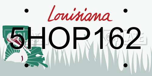 5HOP162 Louisiana License Plate