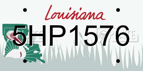 5HP1576 Louisiana License Plate