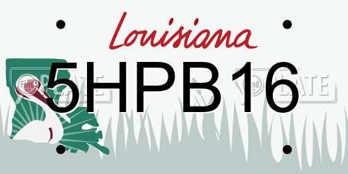 5HPB16 Louisiana License Plate