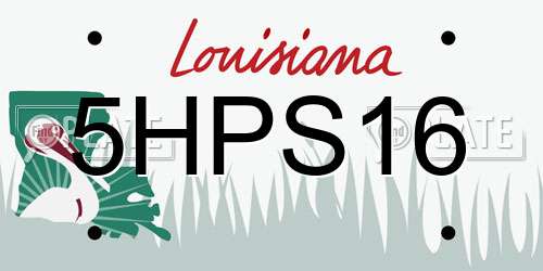 5HPS16 Louisiana License Plate