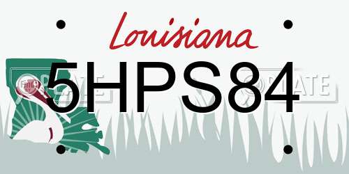 5HPS84 Louisiana License Plate