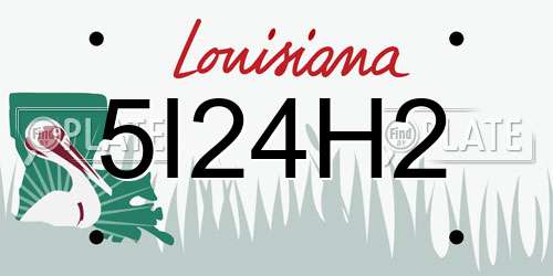 5I24H2 Louisiana License Plate