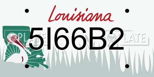 5I66B2 Louisiana License Plate