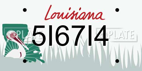 5I67I4 Louisiana License Plate