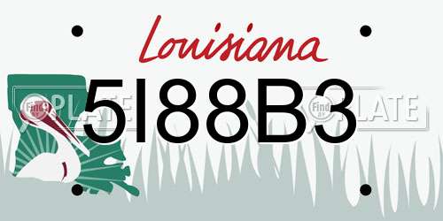 5I88B3 Louisiana License Plate