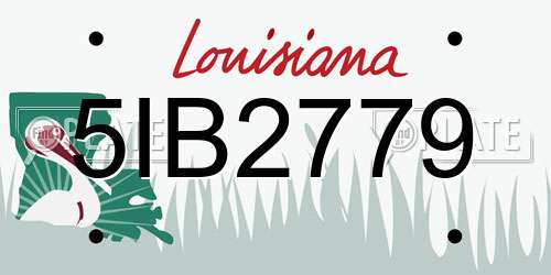 5IB2779 Louisiana License Plate