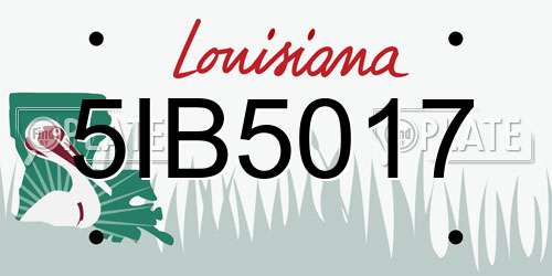 5IB5017 Louisiana License Plate