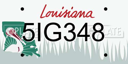 5IG348 Louisiana License Plate