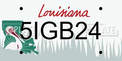 5IGB24 Louisiana License Plate