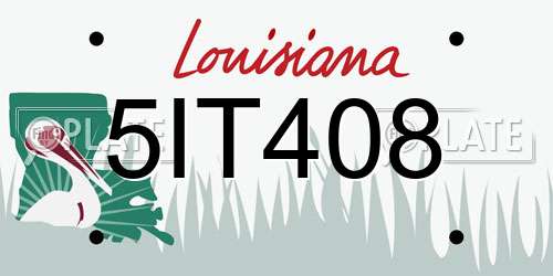 5IT408 Louisiana License Plate