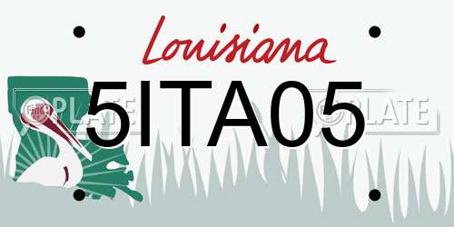 5ITA05 Louisiana License Plate