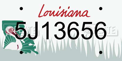 5J13656 Louisiana License Plate