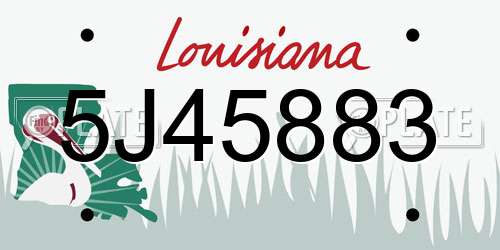 5J45883 Louisiana License Plate