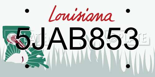 5JAB853 Louisiana License Plate