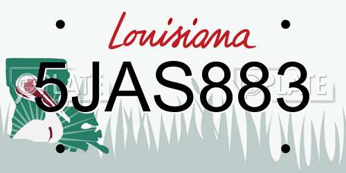 5JAS883 Louisiana License Plate
