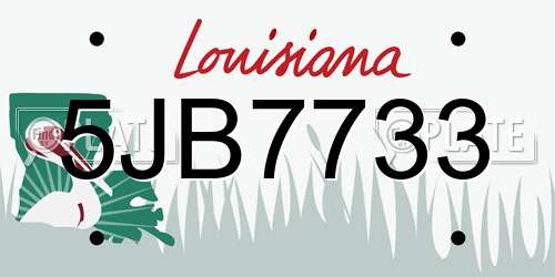 5JB7733 Louisiana License Plate