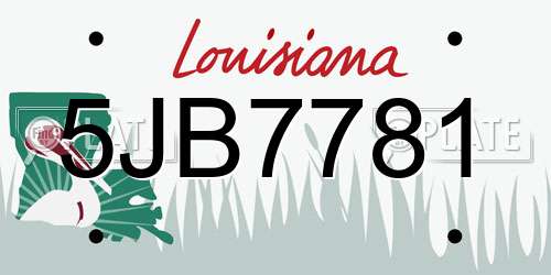 5JB7781 Louisiana License Plate