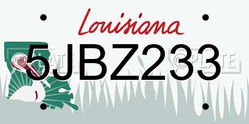 5JBZ233 Louisiana License Plate