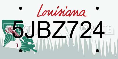 5JBZ724 Louisiana License Plate